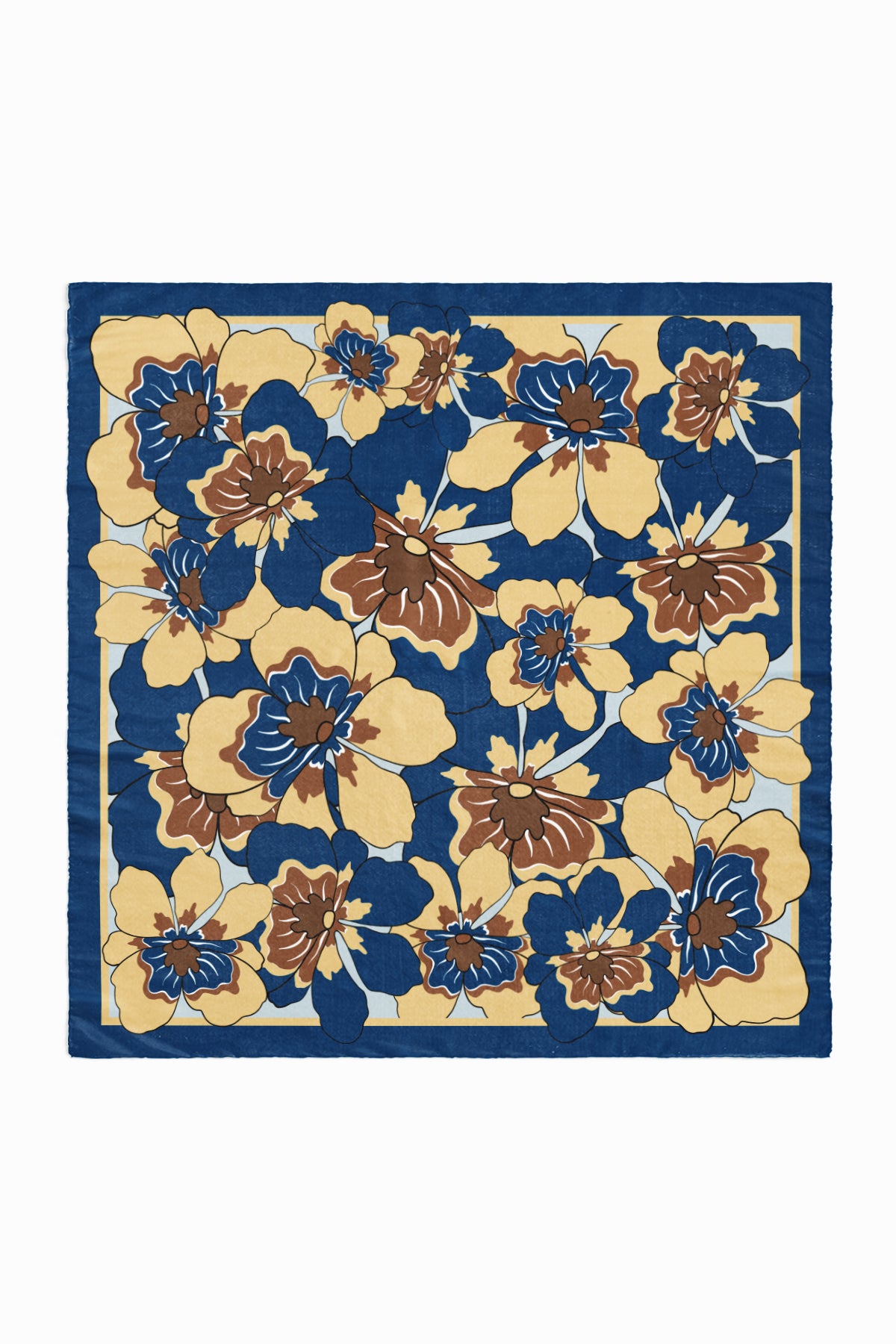 Hibiscus Büyük Boy Pamuk Eşarp 120 cm