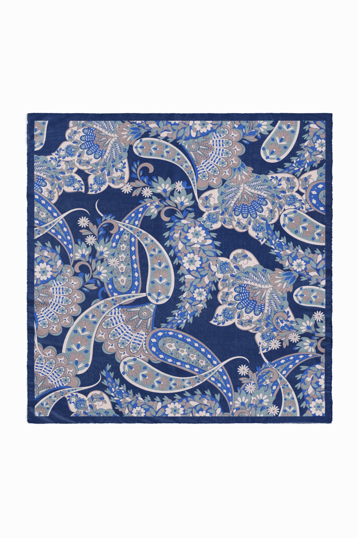 Blue Büyük Boy Pamuk Eşarp 120 cm