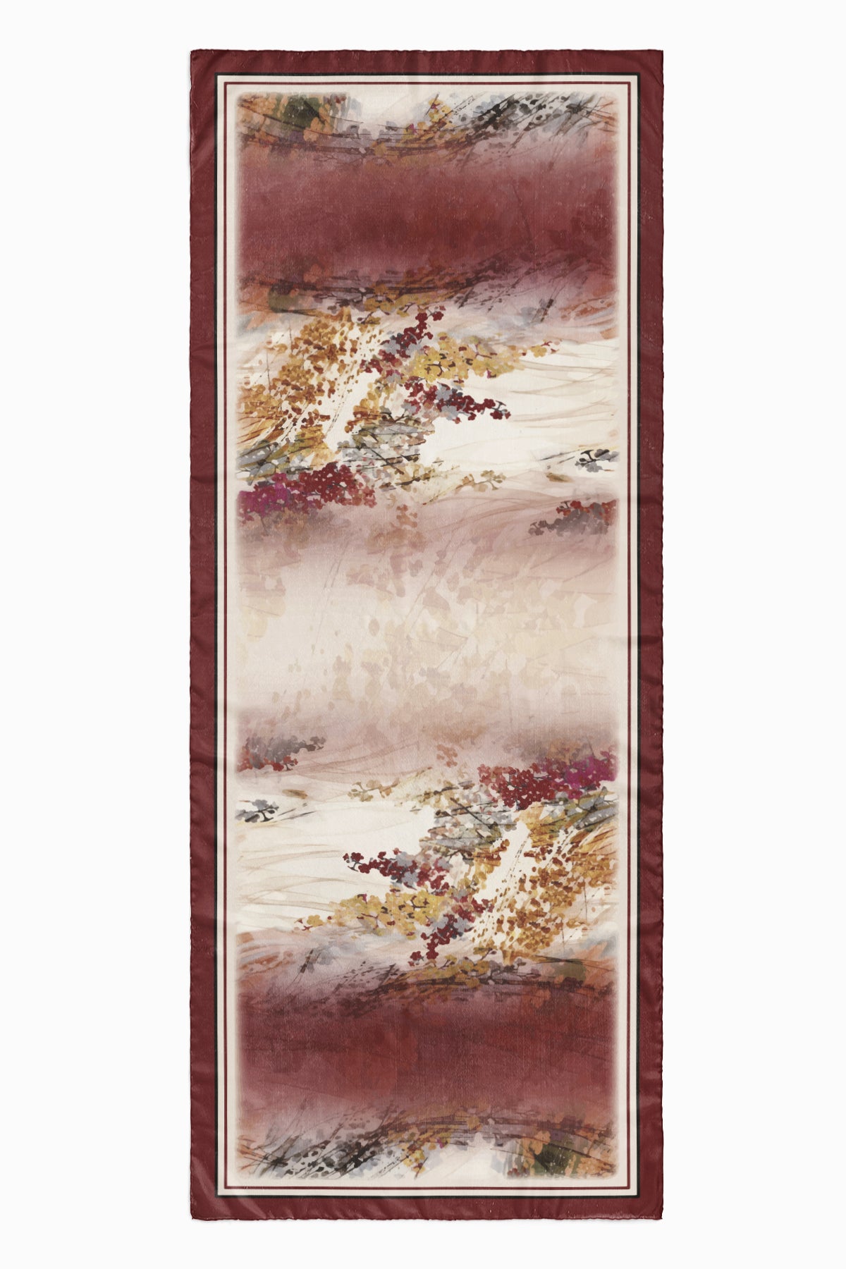 Bordo Vadi Pamuk İpek Şal S-601