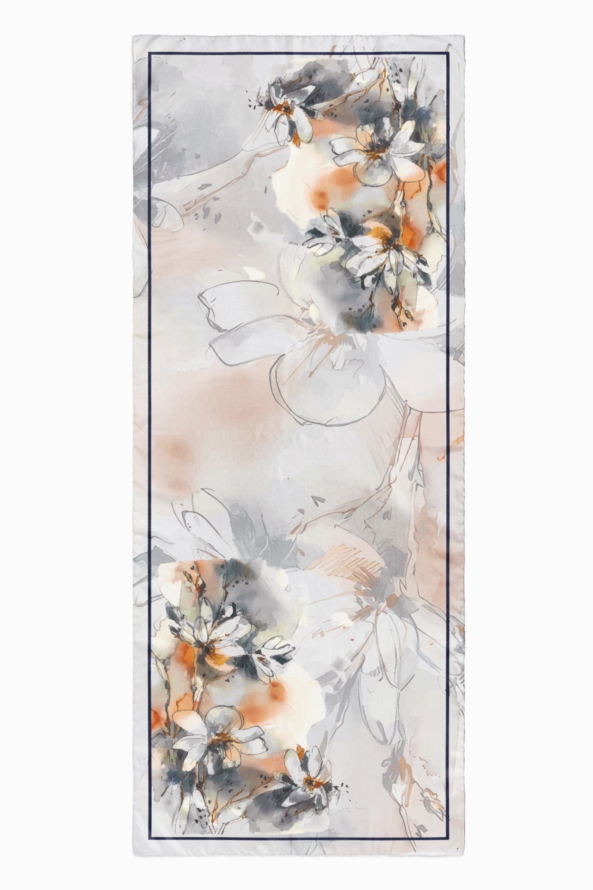 Gümüş Çiçek Pamuk İpek Şal S-602