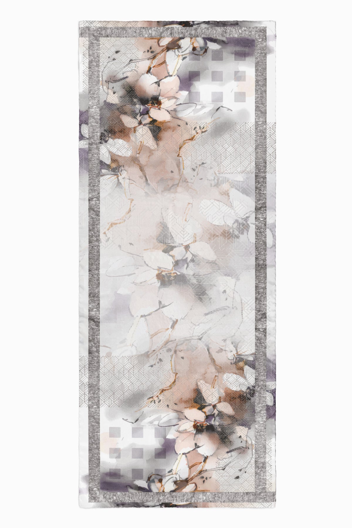 Gri Pudra Taş Pamuk İpek Şal S-603