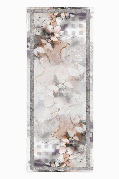 Gri Pudra Taş Pamuk İpek Şal S-603