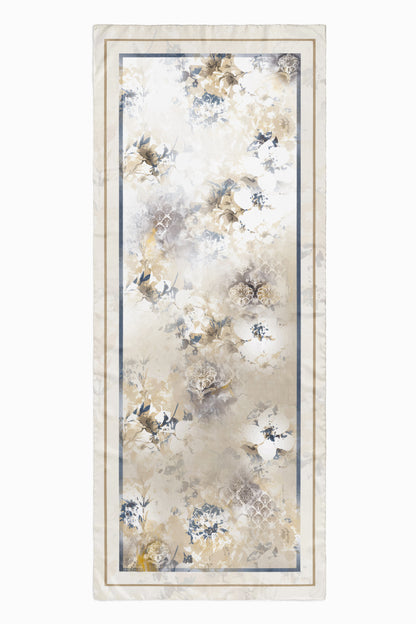 Mavi Bej Harmoni Pamuk İpek Şal S-606