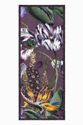 Mürdüm Orchid Desenli Pamuk Şal