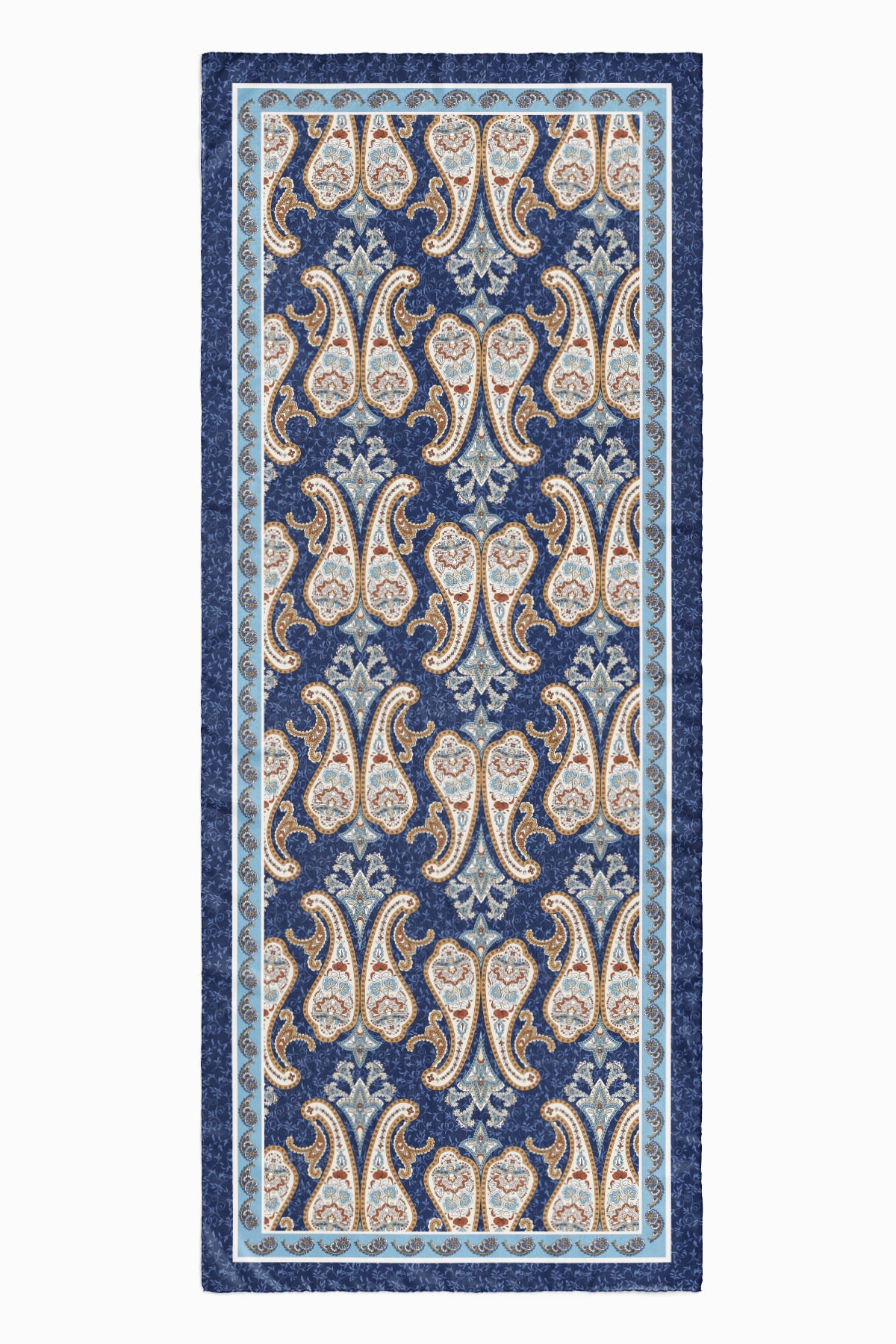 Mavi Navy Floş Viskon Şal