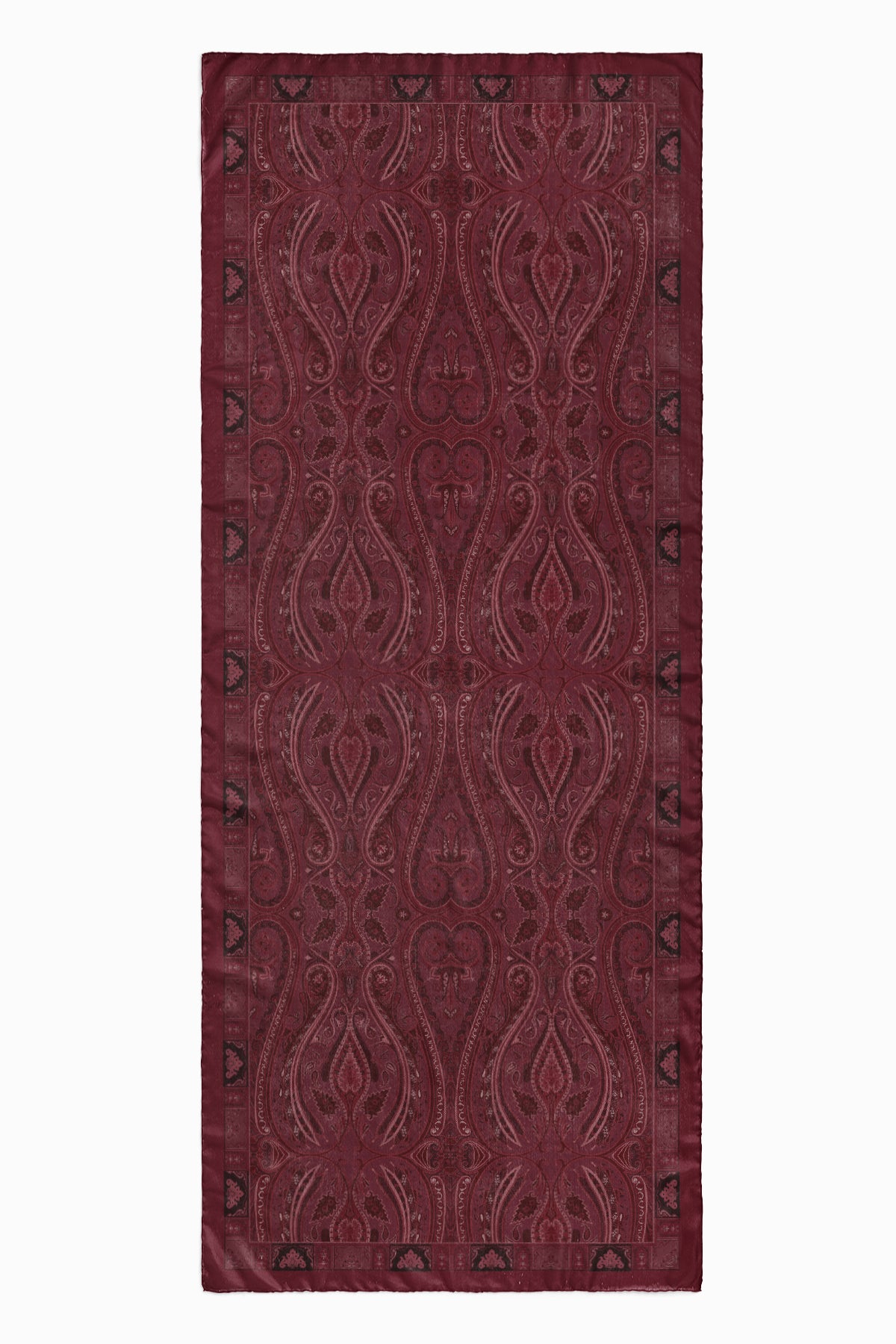 Bordo Minimal Desenli Pamuk Şal